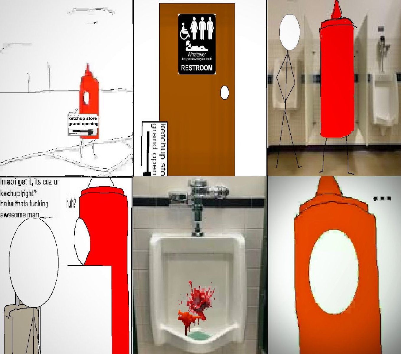 Ketchup peeing comic